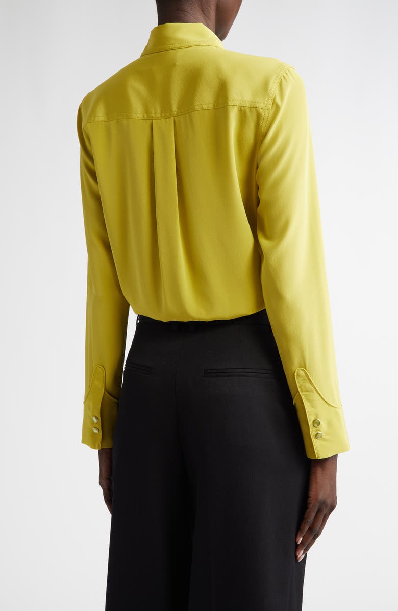 St. John Collection Silk Snap-Up Shirt, Alternate, color, 