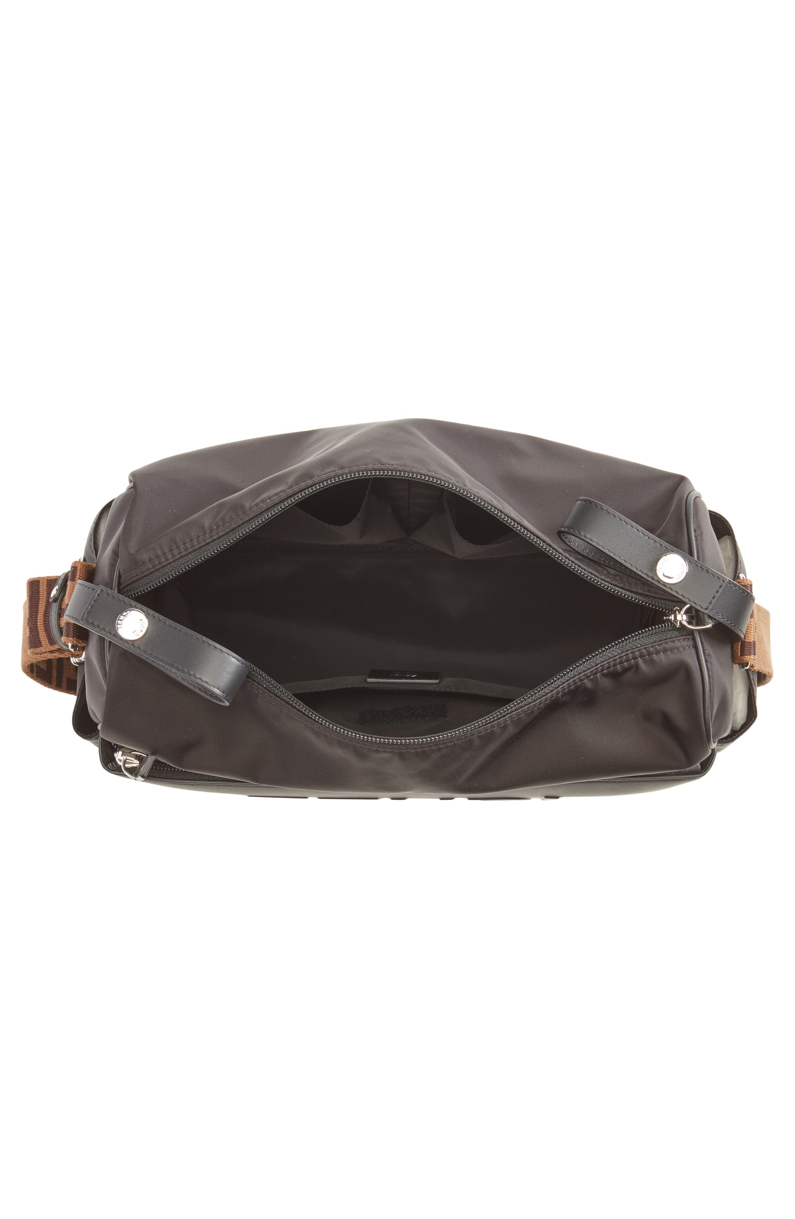 Fendi Logo Leather & Nylon Diaper Bag, Alternate, color, 