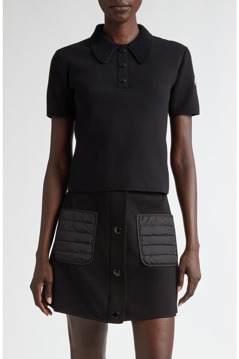 Merino Wool Polo, Main, color, BLACK