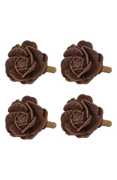 Camellia Set of 4 Napkin Rings
