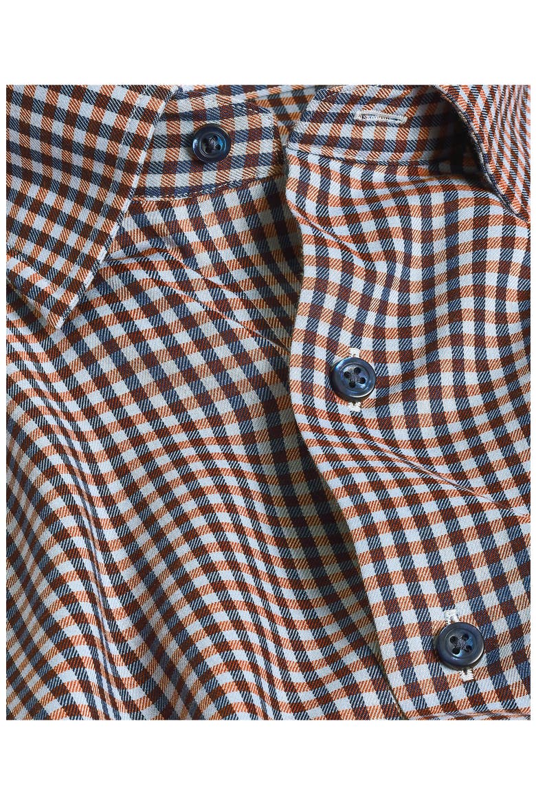 Brushed Check Performance Sport Shirt, Alternate, color, SKY/ PUMPKIN