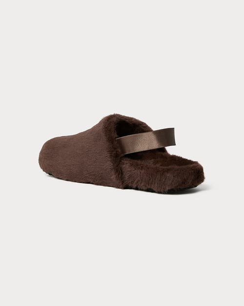 Weworewhat Fur Slipper In Chestnut