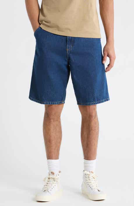 Single Knee Loose Fit Denim Shorts