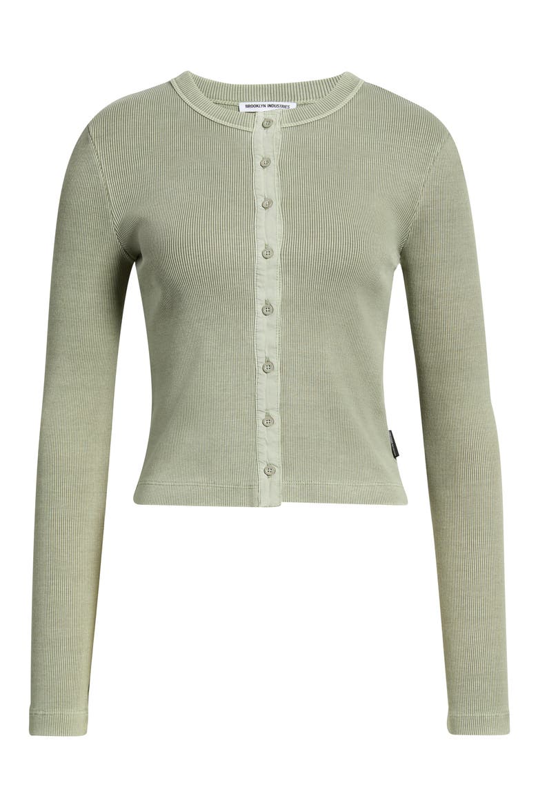Rib Knit Stretch Cotton Button Up Top, Alternate, color, SHADOW