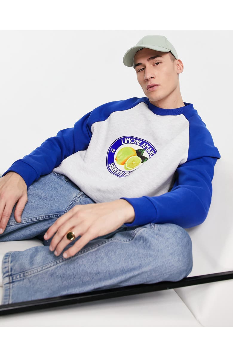 ASOS DESIGN Lemon Oversize Graphic Sweatshirt, Alternate, color, Multi