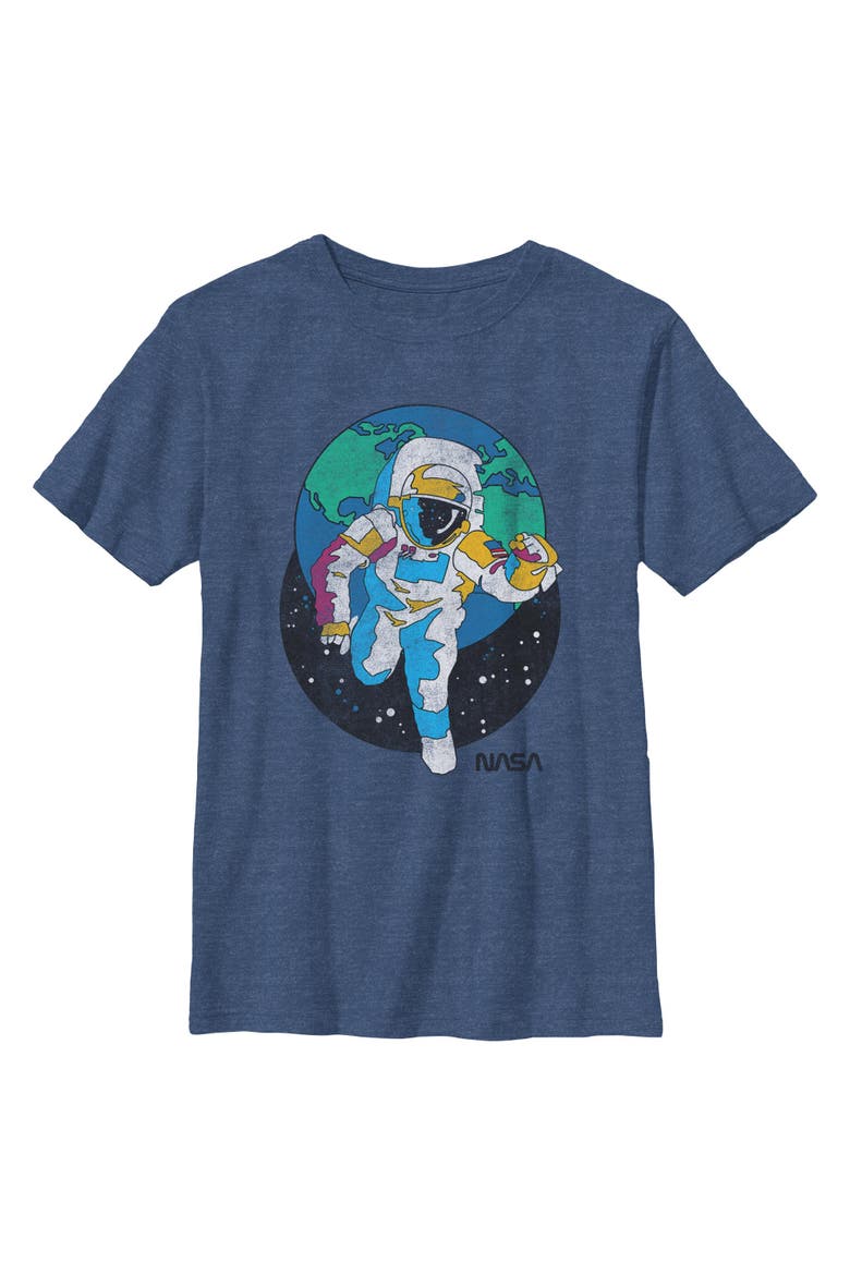 Boy's NASA Retro Astronaut  Graphic T-Shirt, Main, color, Navy Blue Heather