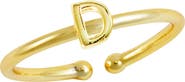 SAVVY CIE JEWELS 18K Yellow Gold Plated Initial Ring