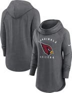 Nike Women's Nike Heather Charcoal Arizona Cardinals Raglan Funnel Neck Pullover Hoodie