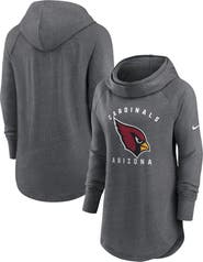 Nike Women's Nike Heather Charcoal Arizona Cardinals Raglan Funnel Neck Pullover Hoodie