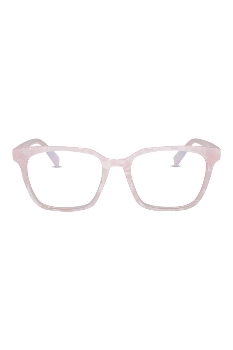 Alex 54mm Square Reading Glasses, Main, color, ROSE MARBLE