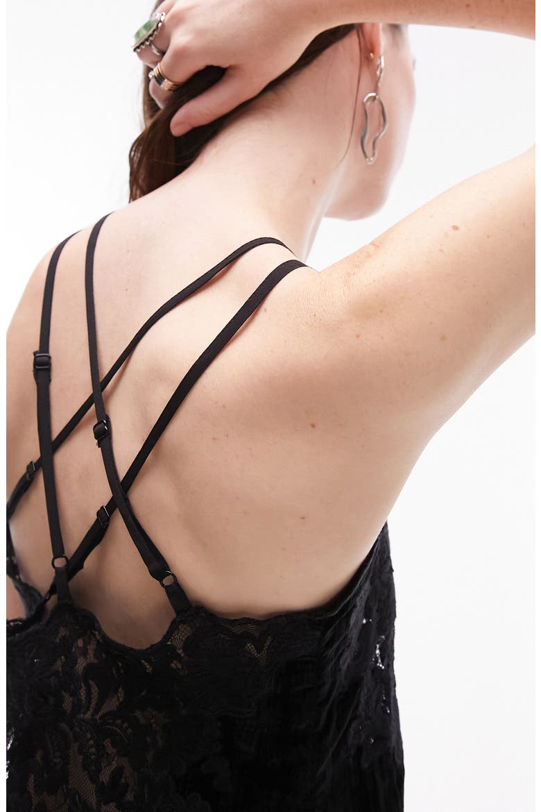Velvet & Lace Midi Slipdress, Alternate, color, BLACK