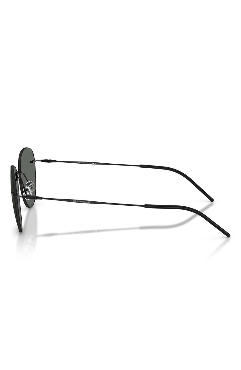 ARMANI 53mm Round Sunglasses, Alternate, color, Matte Black / Dark Grey