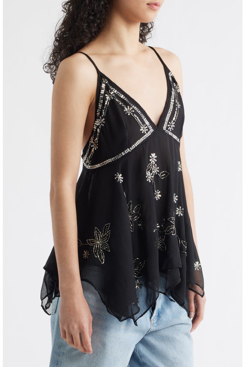 Robbie Floral Embellished Top, Alternate, color, BLACK