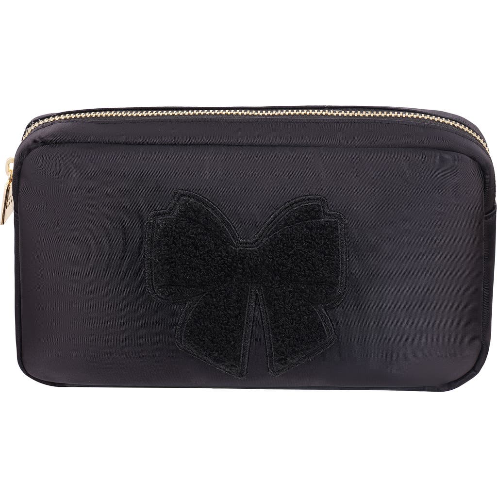 Bloc Bags Medium Bow Cosmetics Bag In Black/black