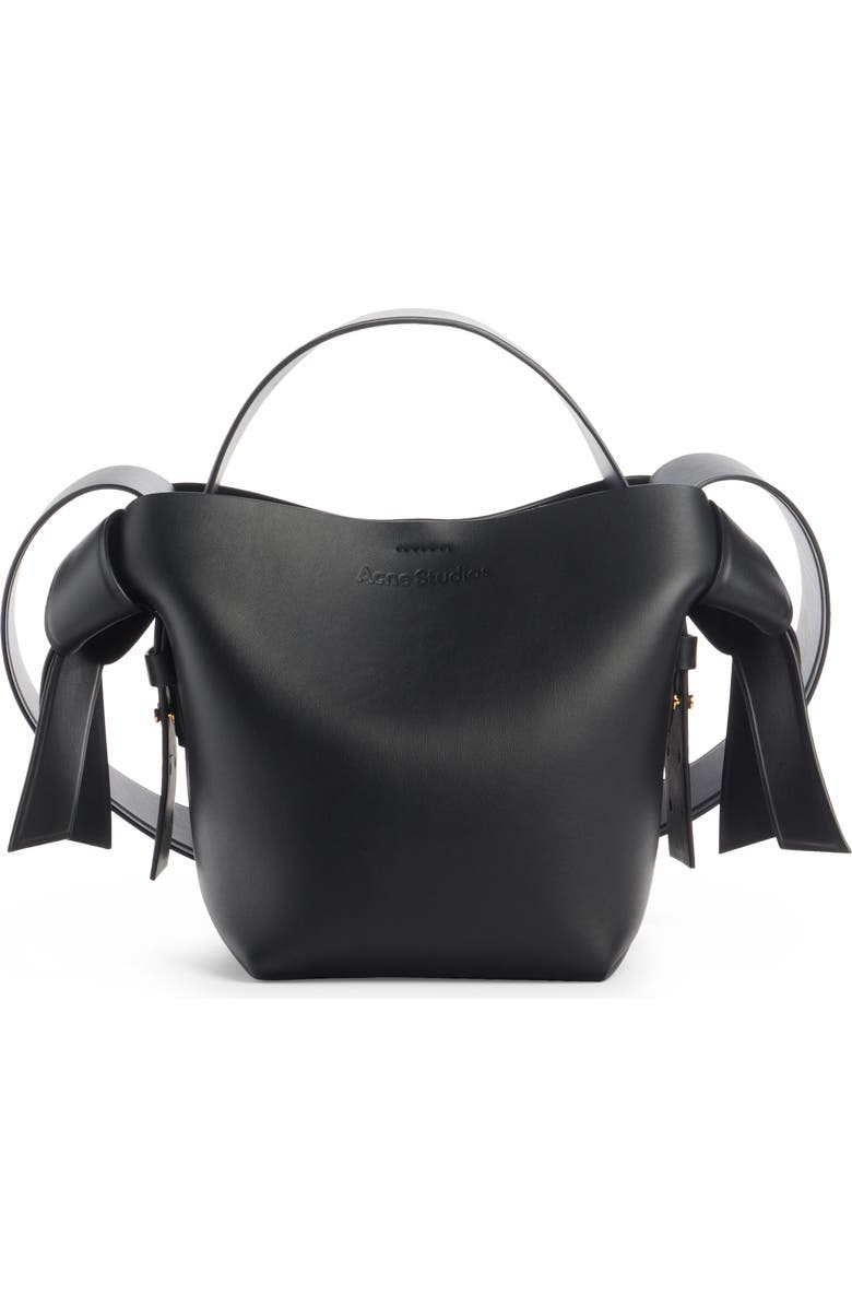 Acne Studios Mini Musubi Leather Top Handle Bag, Main, color, Black
