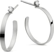 LANA 14K Gold Mini Sunrise Diamond Hoop Earrings