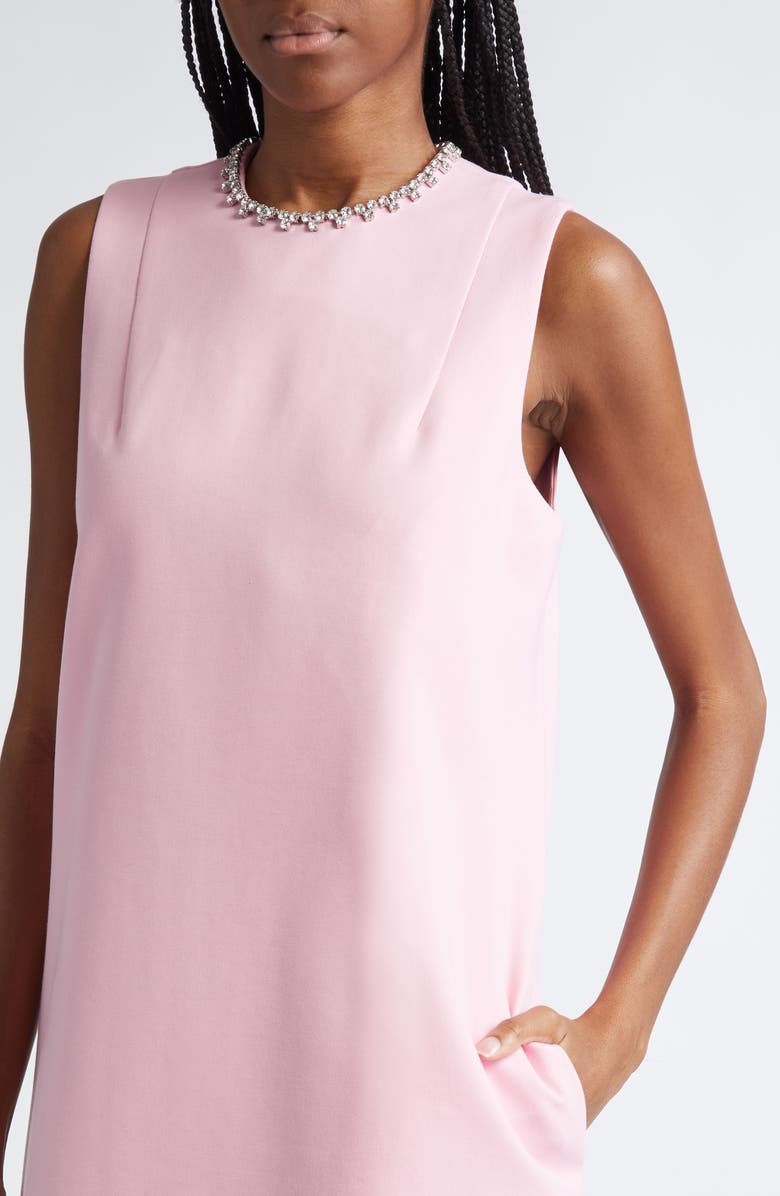 Area Crystal Heart Back Cutout Ponte Minidress, Alternate, color, Pale Pink