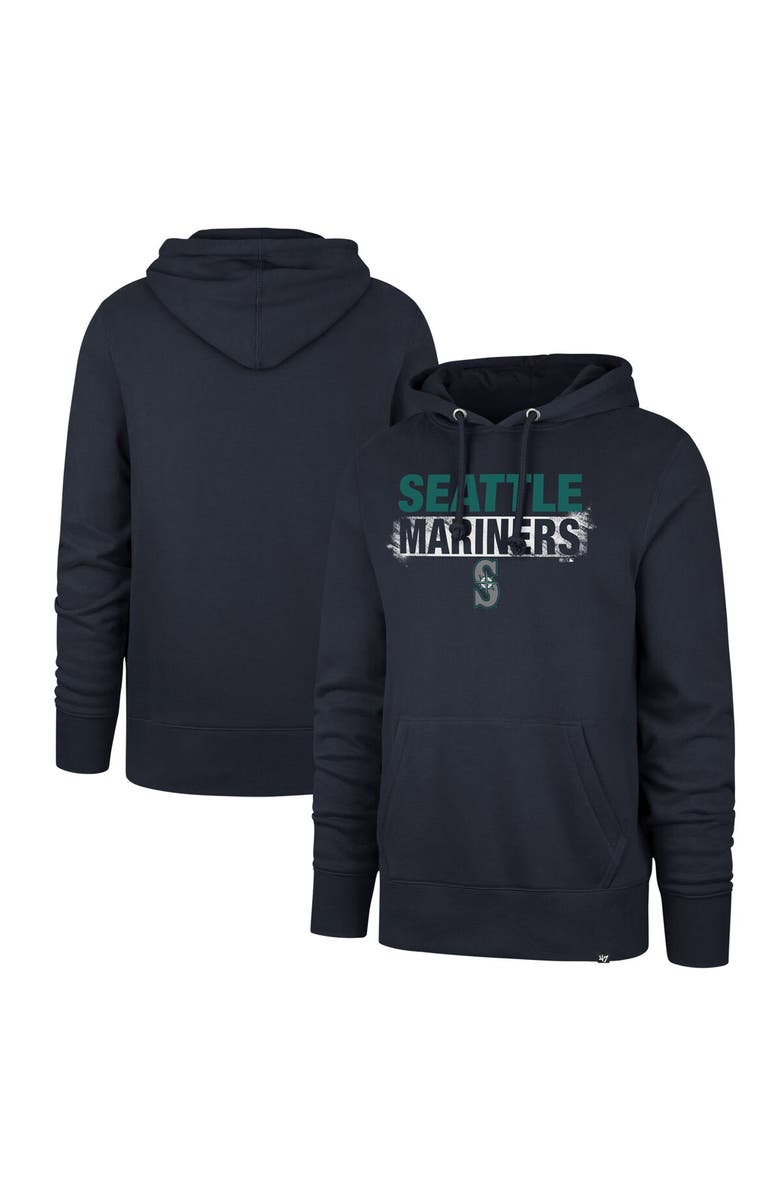 '47 Men's '47 Navy Seattle Mariners Base Slide Headline Pullover Hoodie, Main, color, 