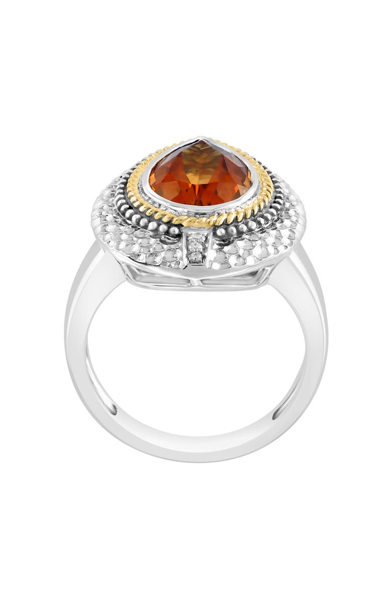 EFFY Pear Cut Citrine & Pavé Diamond Ring, Alternate, color, Yellow