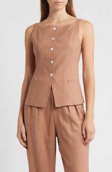 WAYF Naomi Linen Blend Vest