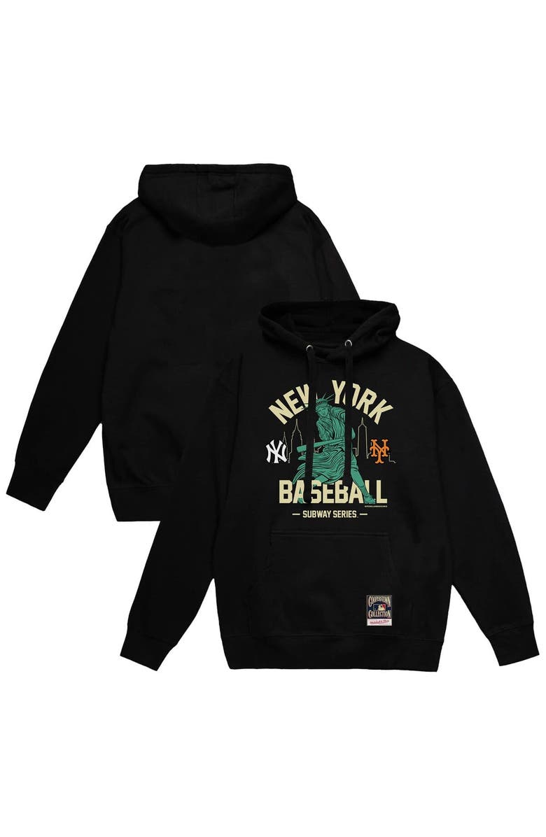 Mitchell & Ness Men's Mitchell & Ness Black New York Yankees vs. New York Mets Subway Series Swinging Liberty Pullover Hoodie, Alternate, color,