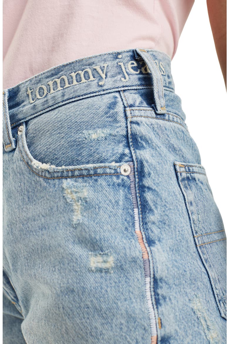 Hot Pant Distressed Denim Shorts, Alternate, color, LITE BLUE