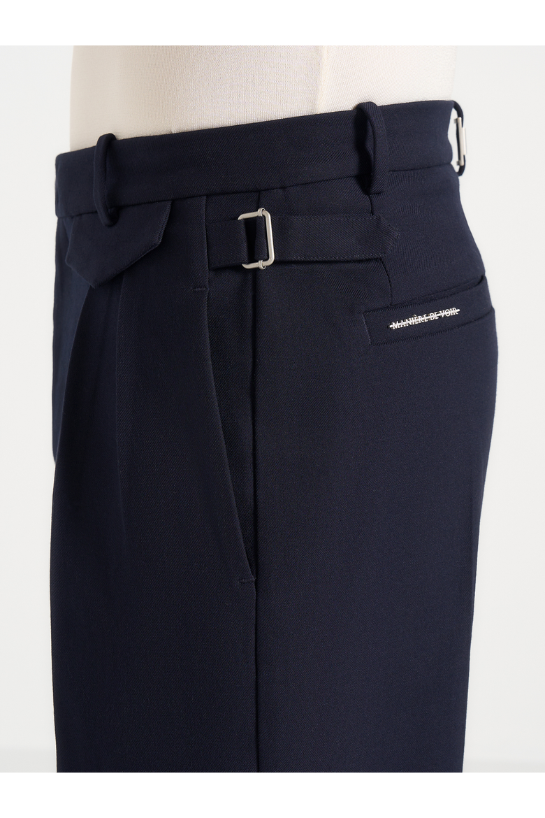 Pierre Relaxed Fit Pleated Tailored Trousers, Alternate, color, Navy