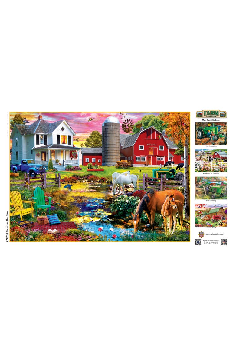 Picnic on the Farm 1000 Piece Puzzle, Alternate, color, Multicolor