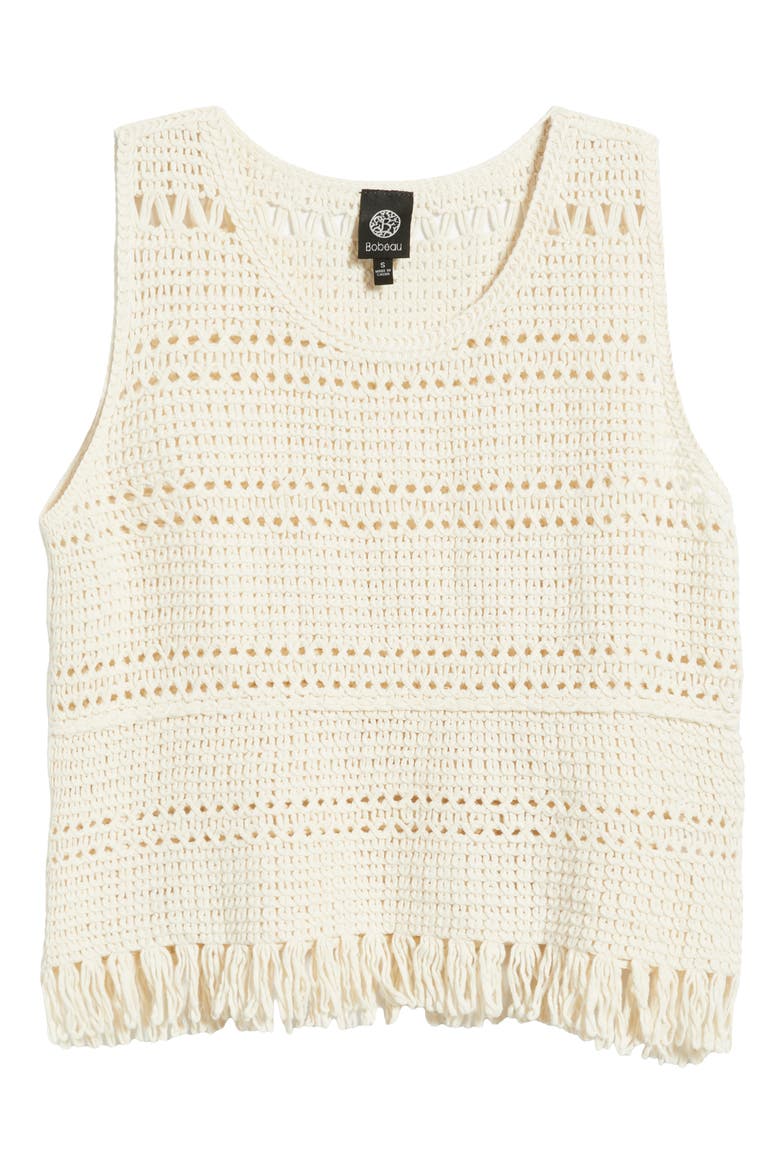 Fringe Open Stitch Sweater Tank, Alternate, color, LIGHT OATMEAL
