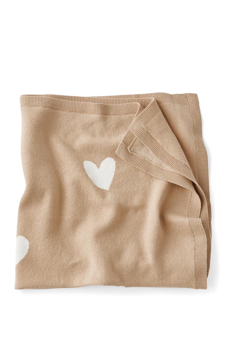 Cotton On Kids Organic Knit Blanket, Main, color, Latte Cream Little Love