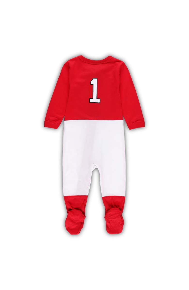 Wes & Willy Infant Wes & Willy Red Georgia Bulldogs Football Uniform Full-Zip Footed Jumper, Alternate, color,