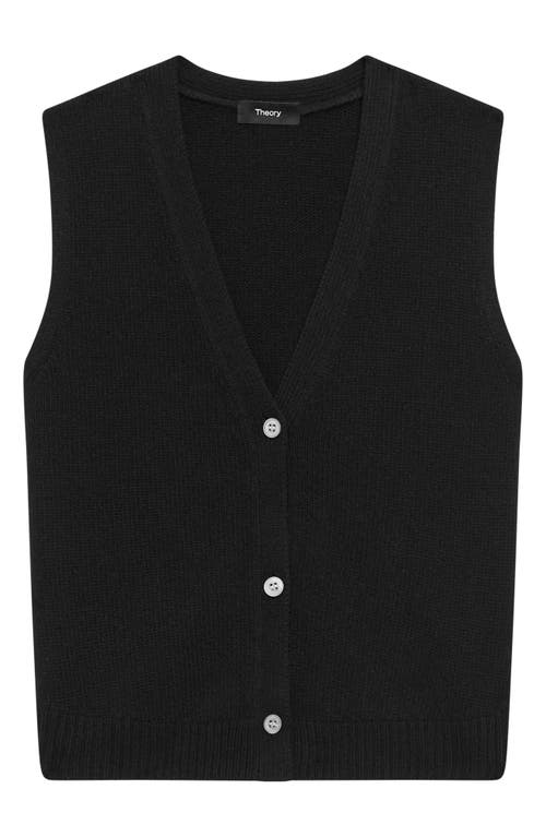 Theory Felted Wool-cashmere Button Vest In Black