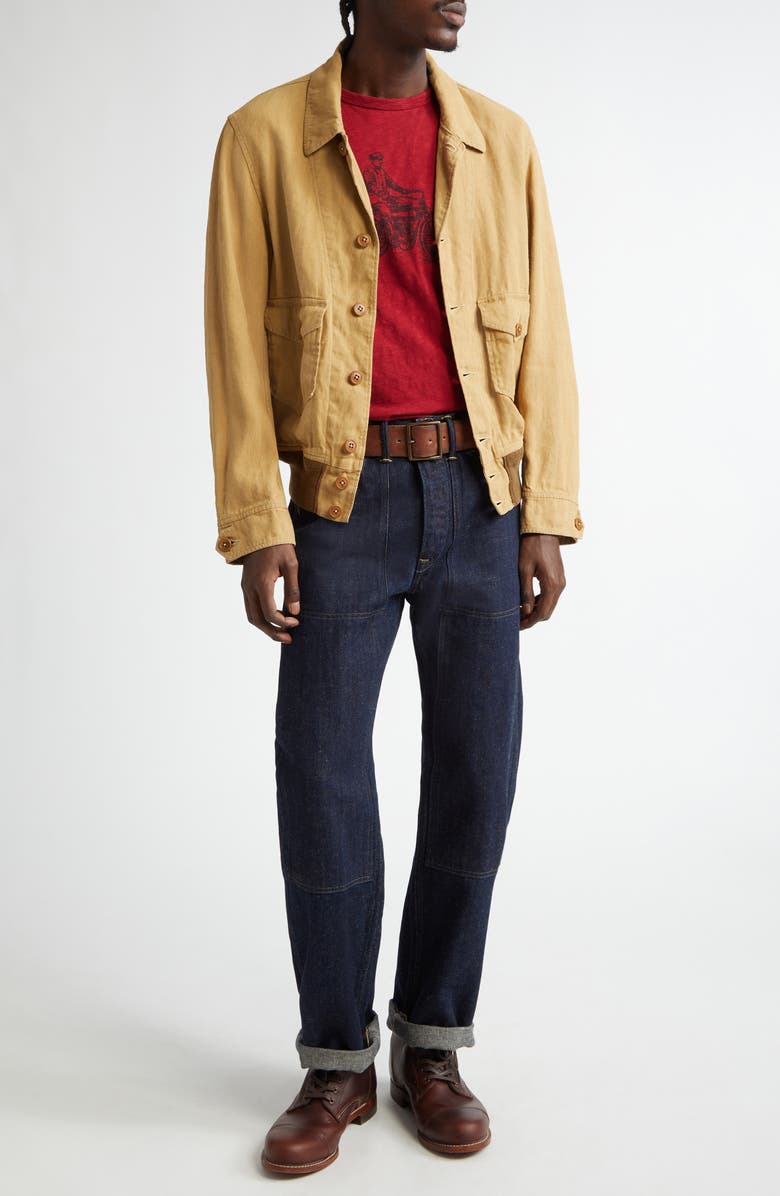 Double RL Linen & Cotton Canvas Chore Coat, Alternate, color, Vintage Brown