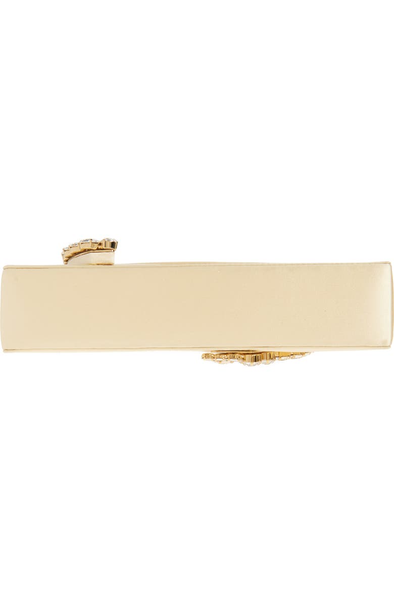 L’alingi Karma Crystal Handle Satin Clutch, Alternate, color, Butter Yellow