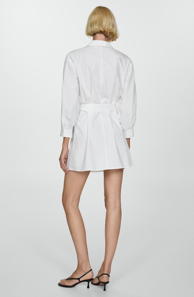 MANGO Tie Belt Long Sleeve Shirtdress, Alternate, color, 