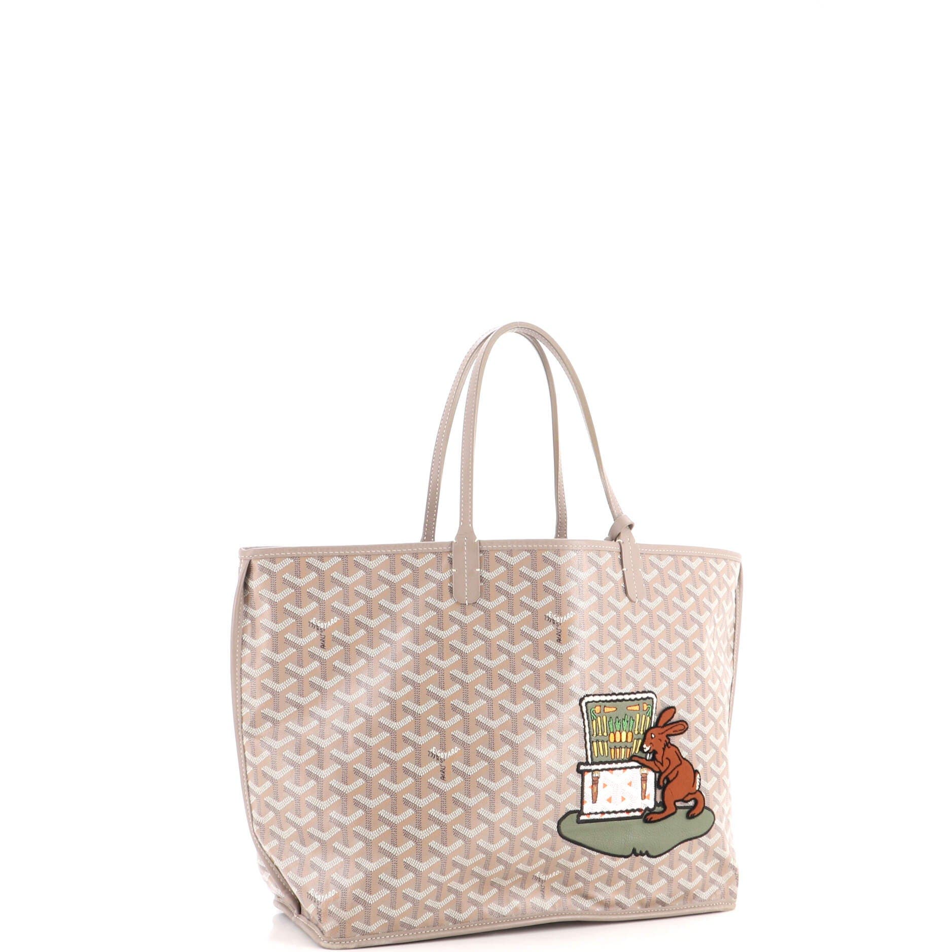 Anjou Reversible Tote Embroidered Coated Canvas PM, Alternate, color, Grey