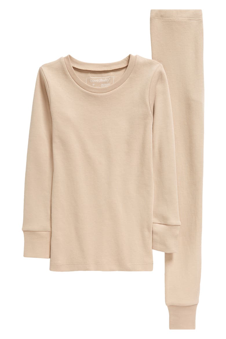 Two-Piece Organic Cotton Pajamas, Main, color, OATMEAL
