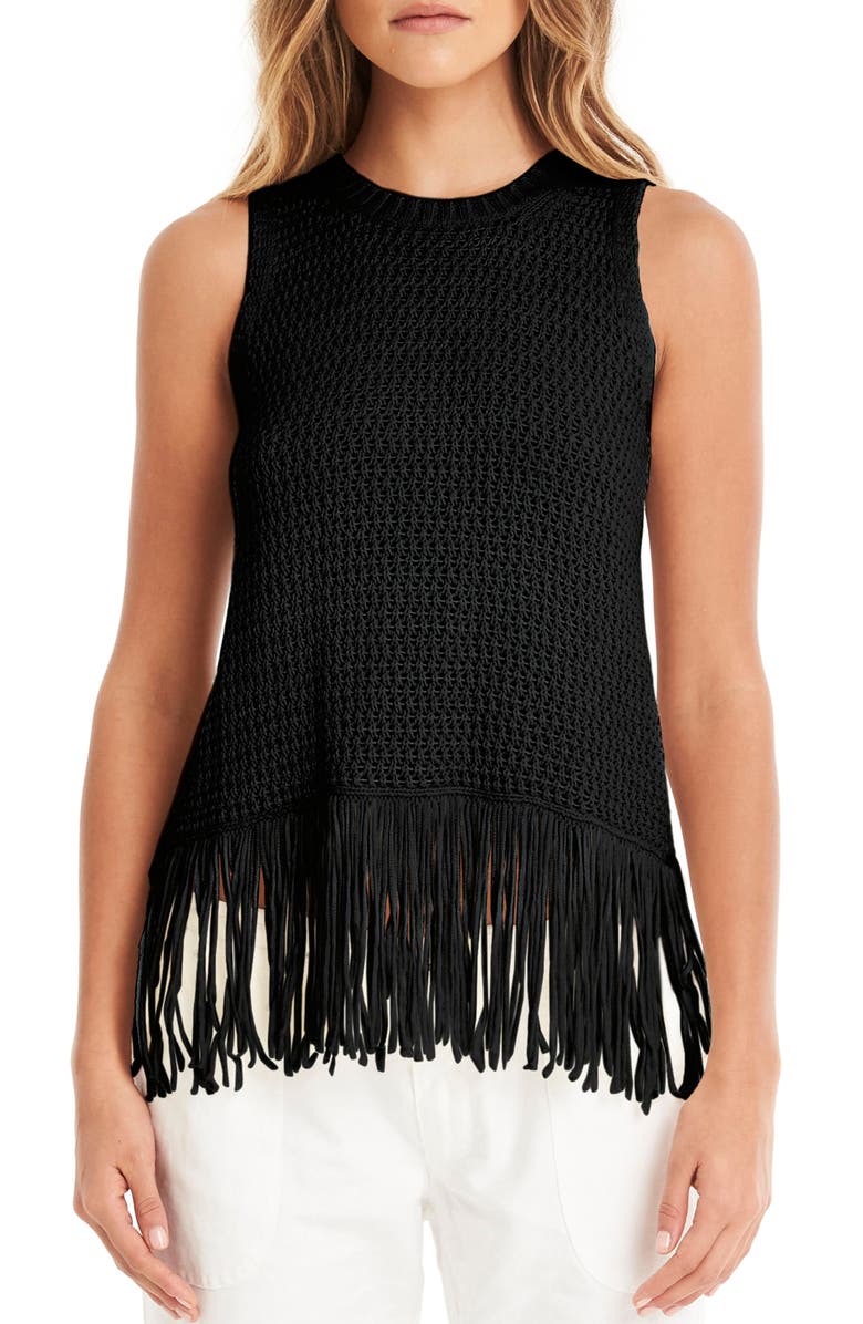 Michael Stars Split Back Fringe Tank, Main, color, 