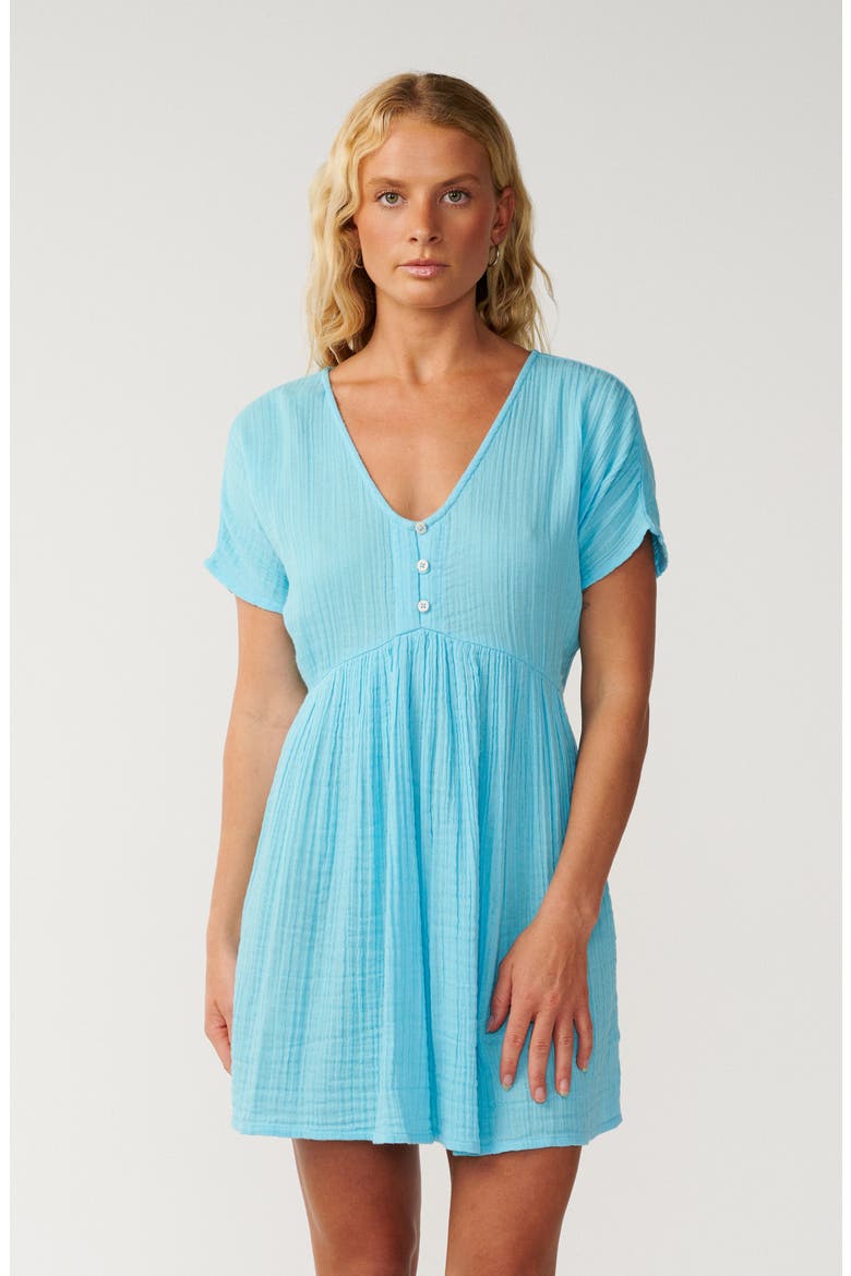 Premium Surf Cotton Gauze Babydoll Dress, Alternate, color, SKY BLUE
