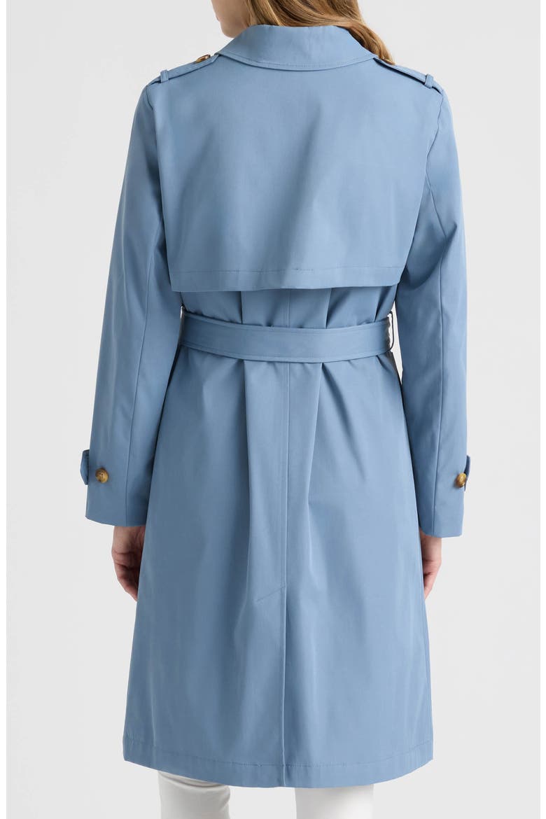 Belted Canvas Trench Coat, Alternate, color, DUSTY BLUE