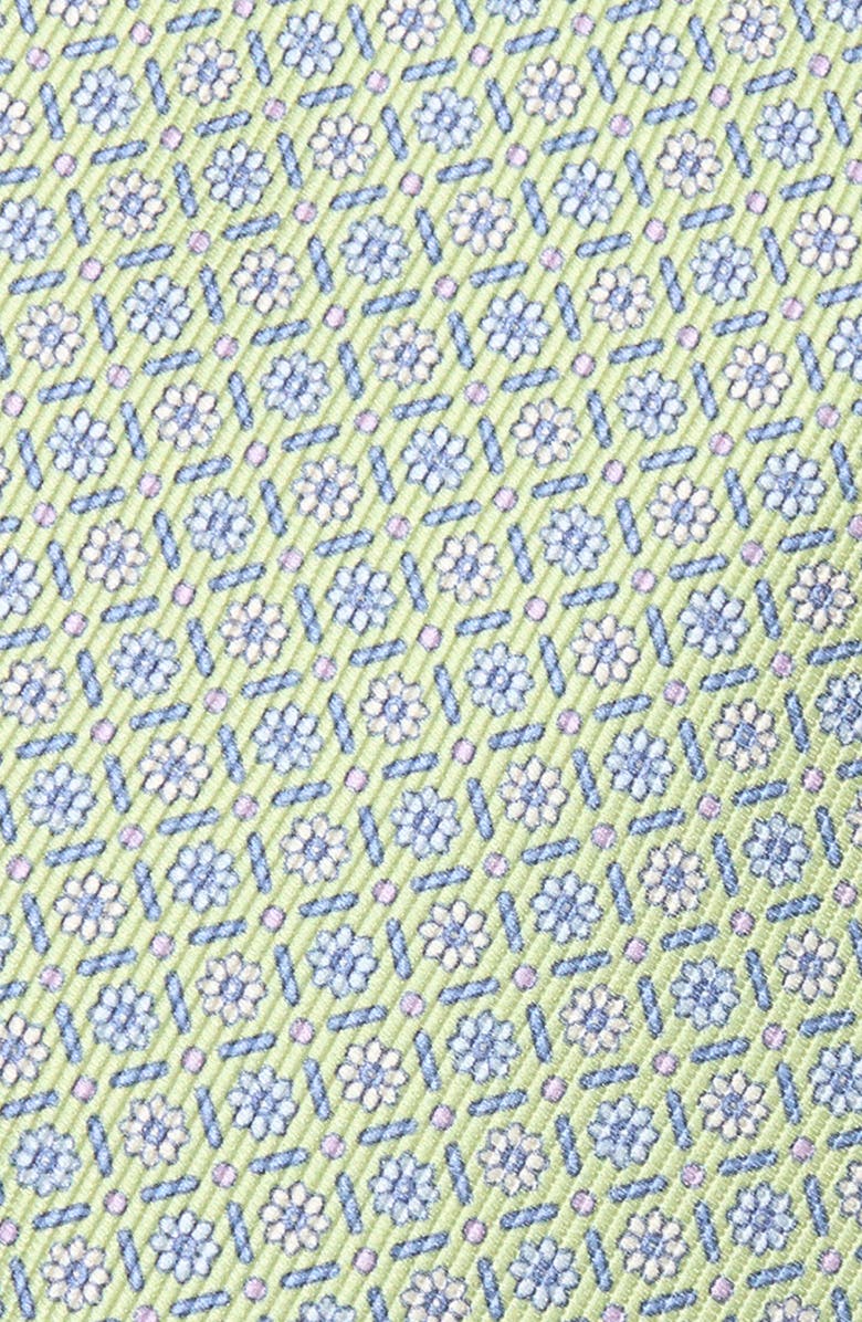 David Donahue Neat Silk Tie, Alternate, color, Green