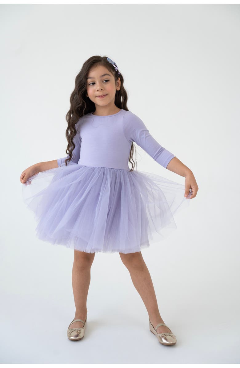 Mini Celebrities Cotton Tulle Dress, Alternate, color, Purple Bloom