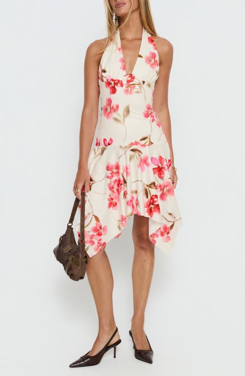 Loreza Asymmetric Halter Dress