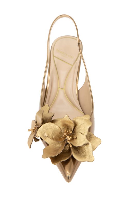 Kenneth Cole Davia Slingback Pointed Toe Pump In Bronze Leather