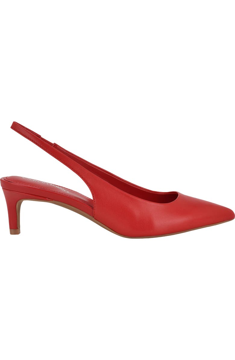 Calvin Klein Dainty Kitten Heel Pointed Toe Slingback Pump, Alternate, color, Red