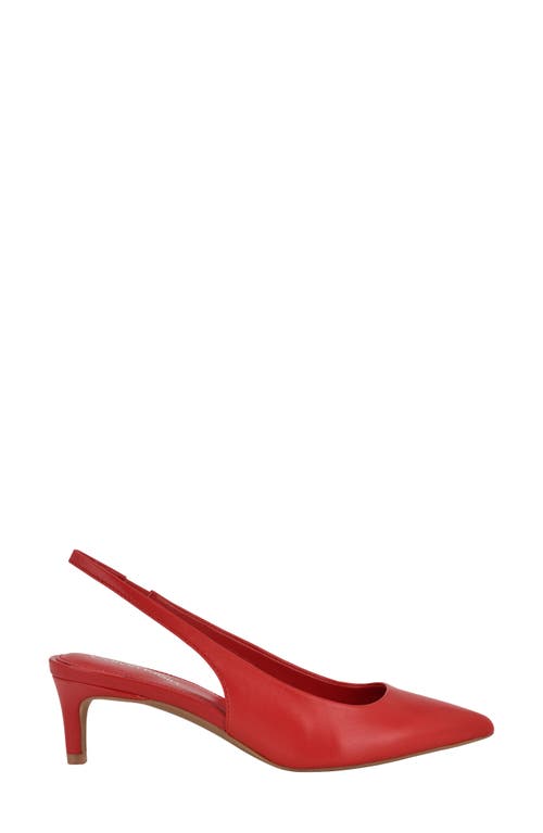 Calvin Klein Dainty Kitten Heel Pointed Toe Slingback Pump In Red