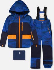 Deux par Deux Two Piece Play Jacket & Pants Fleece Neckwarmer Snowsuit