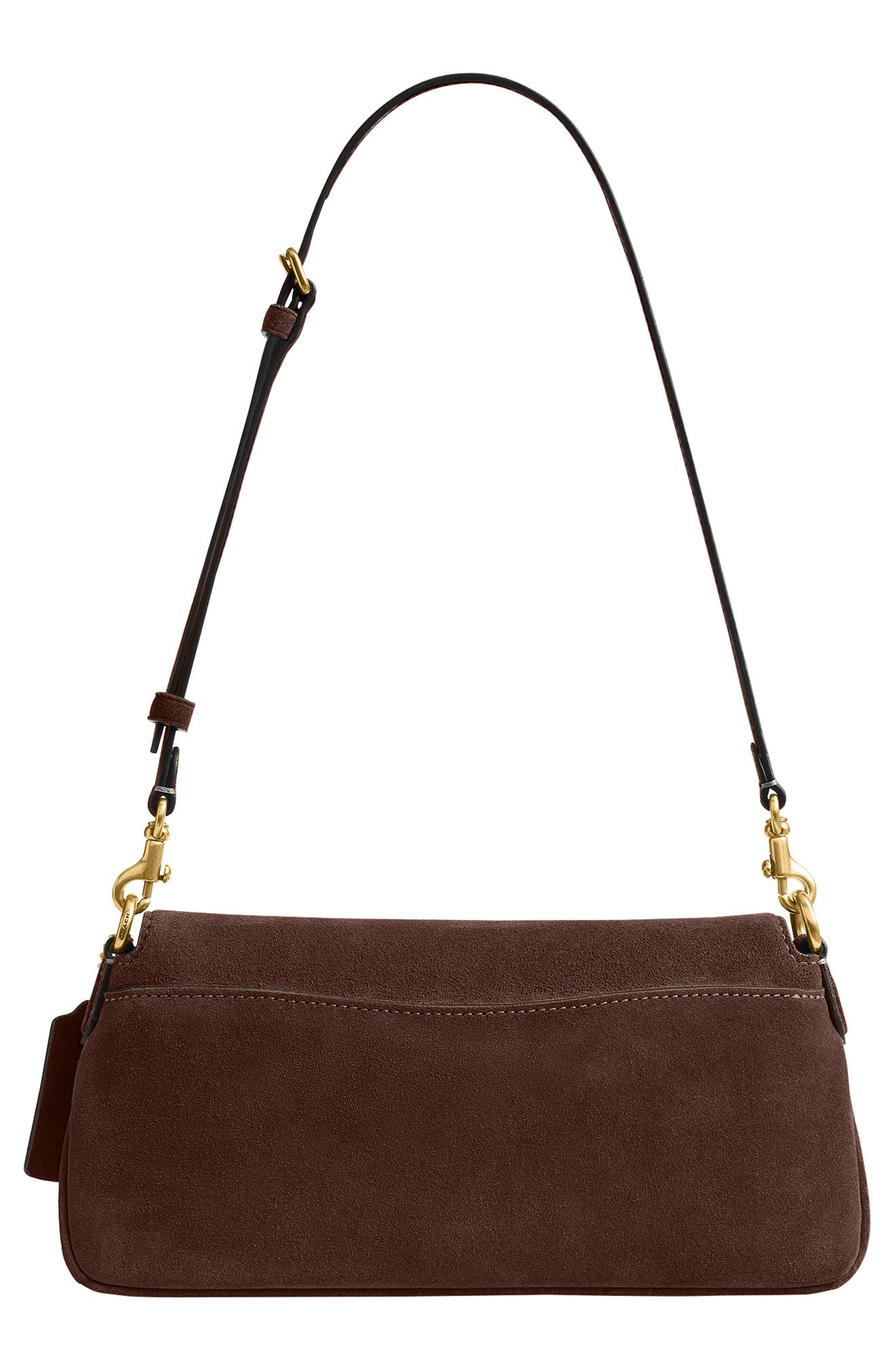 Jet Suede Shoulder Bag, Alternate, color, DARK CHOCOLATE