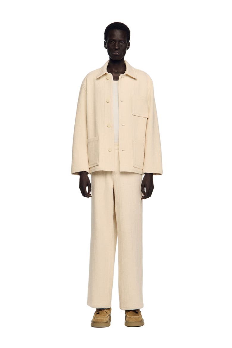 Cotton worker jacket, Main, color, Ecru