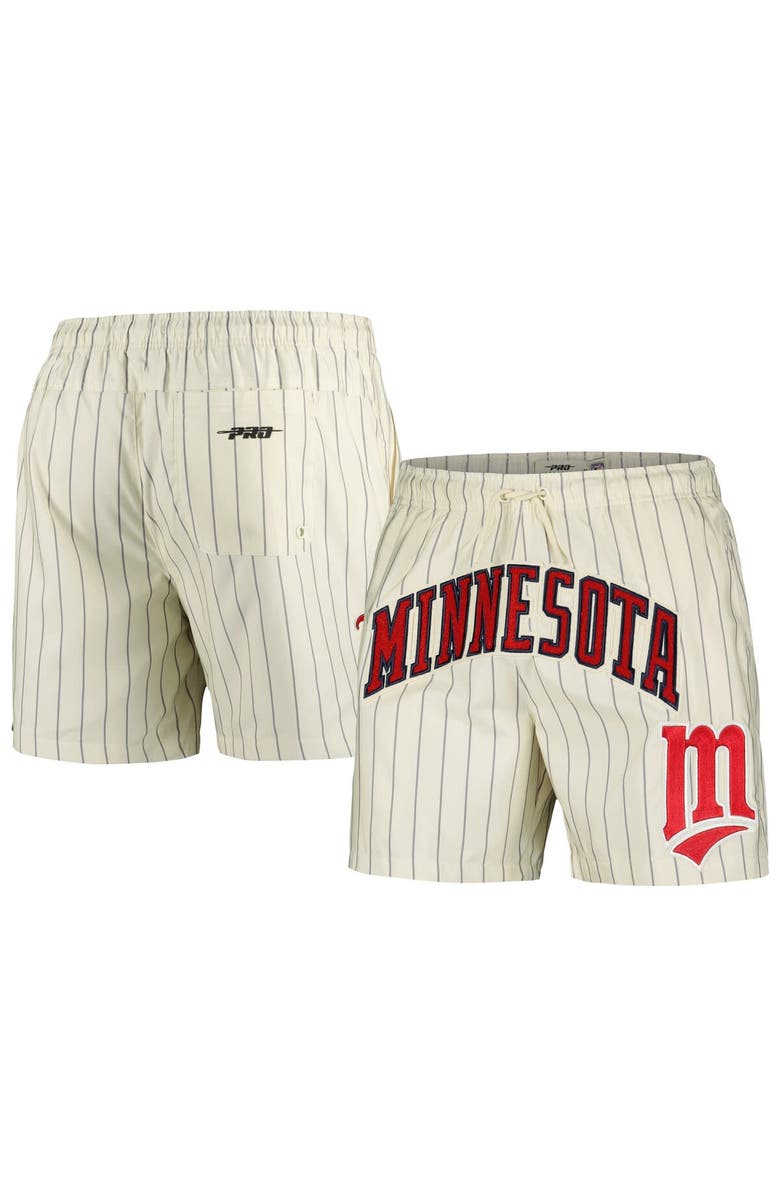 PRO STANDARD Men's Pro Standard Cream Minnesota Twins Pinstripe Retro Classic Woven Shorts, Main, color, Cream